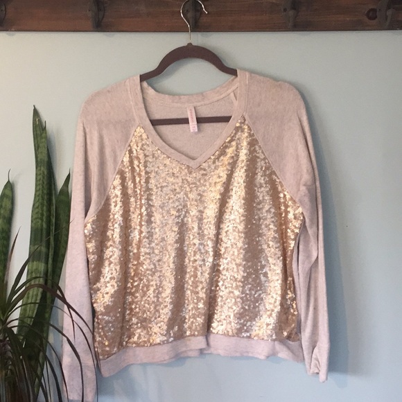 gold sequin sweatshirt